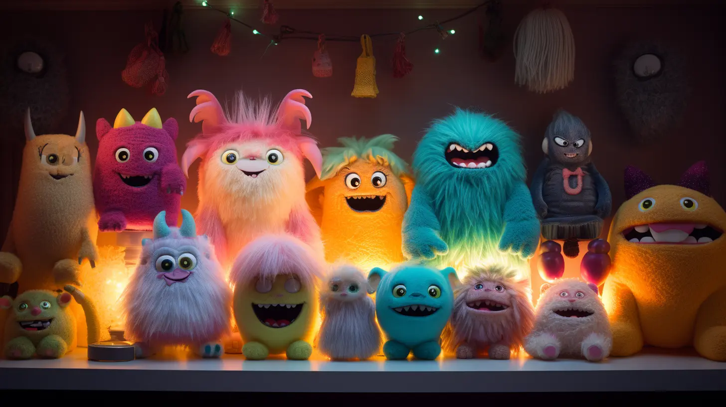 Collection of various Fuggler Dolls displaying their collectible nature